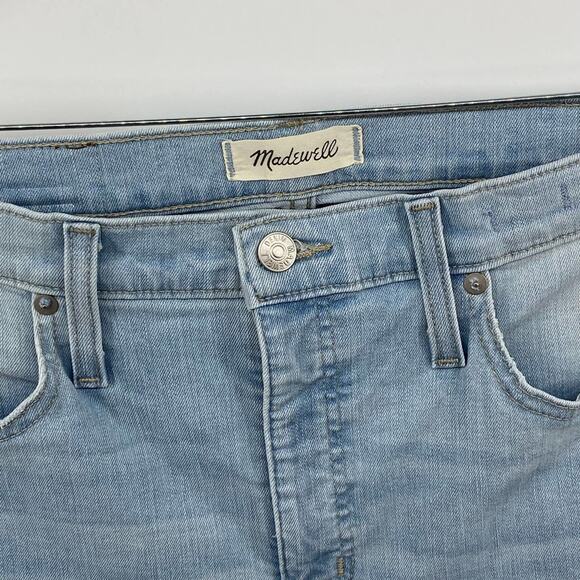 Madewell 9" Mid-Rise Skinny Crop Denim Jeans Light Wash Relaxed Fit Size 31 - Picture 4 of 11
